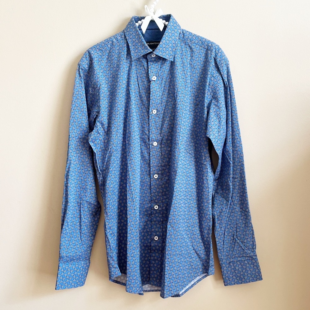 Bugatchi Geometric Patterned Button Down Shirt NW… - image 1